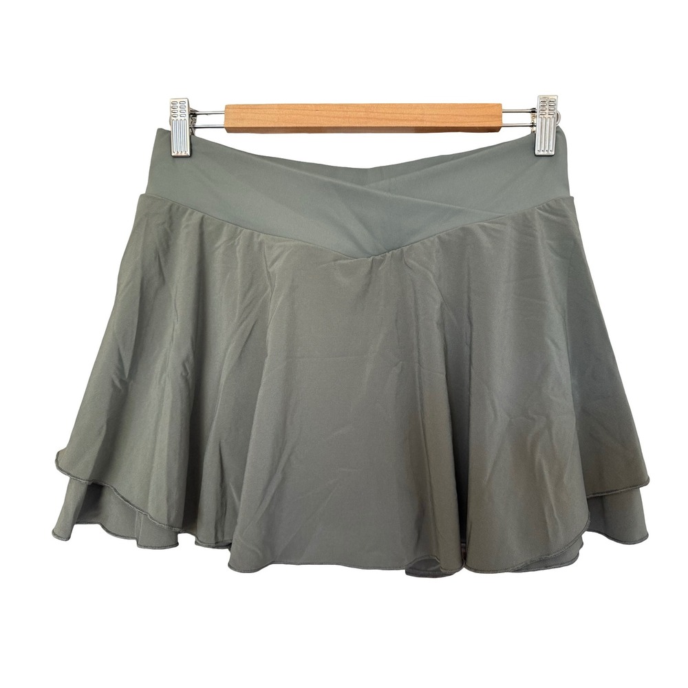 CRZ YOGA Olive Green Crossover V-Waist Athletic Skort Tennis Skirt Medium 8/10